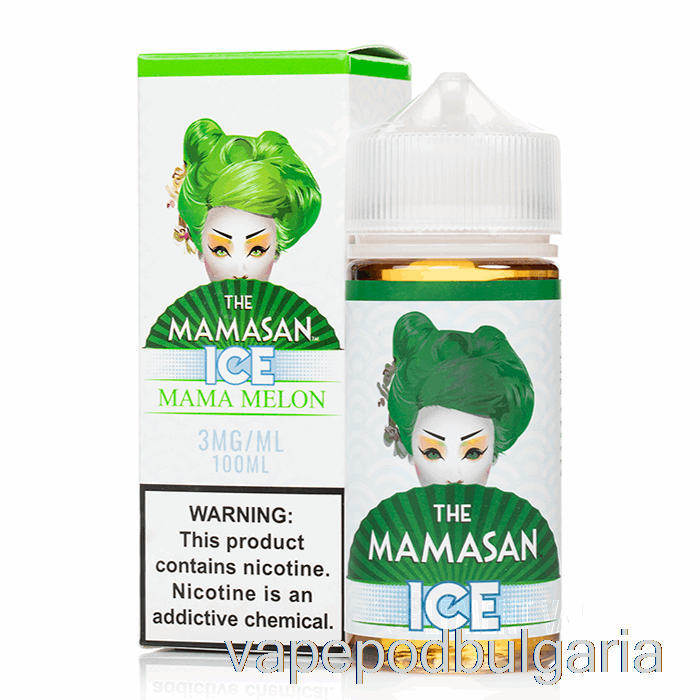 Vape 10000 Дръпки Ice Mama Melon - The Mamasan E-liquid - 100ml 3mg